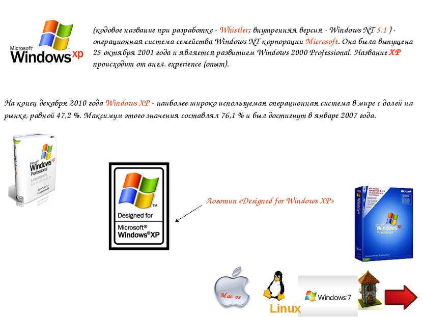(кодовое название при разработке - Whistler; внутренняя версия - Windows NT 5...
