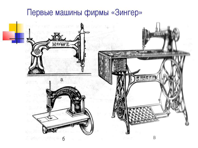 Первые машины фирмы «Зингер»