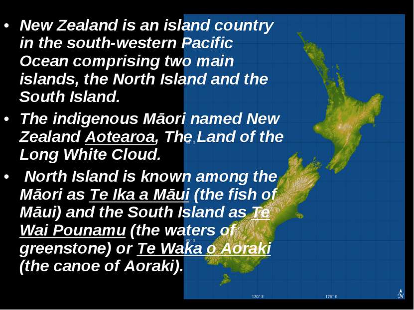 New Zealand is an island country in the south-western Pacific Ocean comprisin...