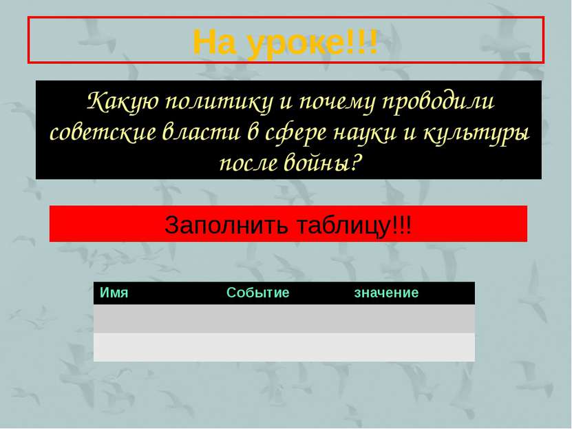 На уроке!!! Какую политику и почему проводили советские власти в сфере науки ...