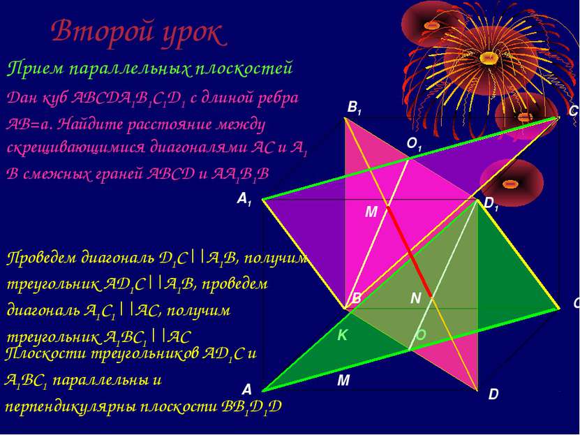 Второй урок Прием параллельных плоскостей Дан куб ABCDA1B1C1D1 с длиной ребра...