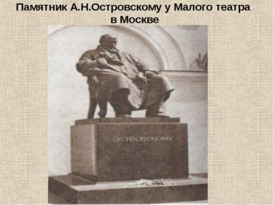 Памятник А.Н.Островскому у Малого театра в Москве