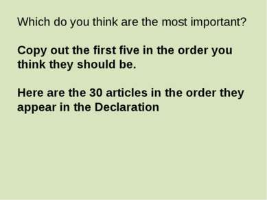 Which do you think are the most important? Copy out the first five in the ord...