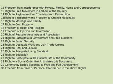 12 Freedom from Interference with Privacy, Family, Home and Correspondence 13...