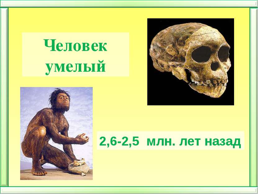 Человек умелый 2,6-2,5  млн. лет назад