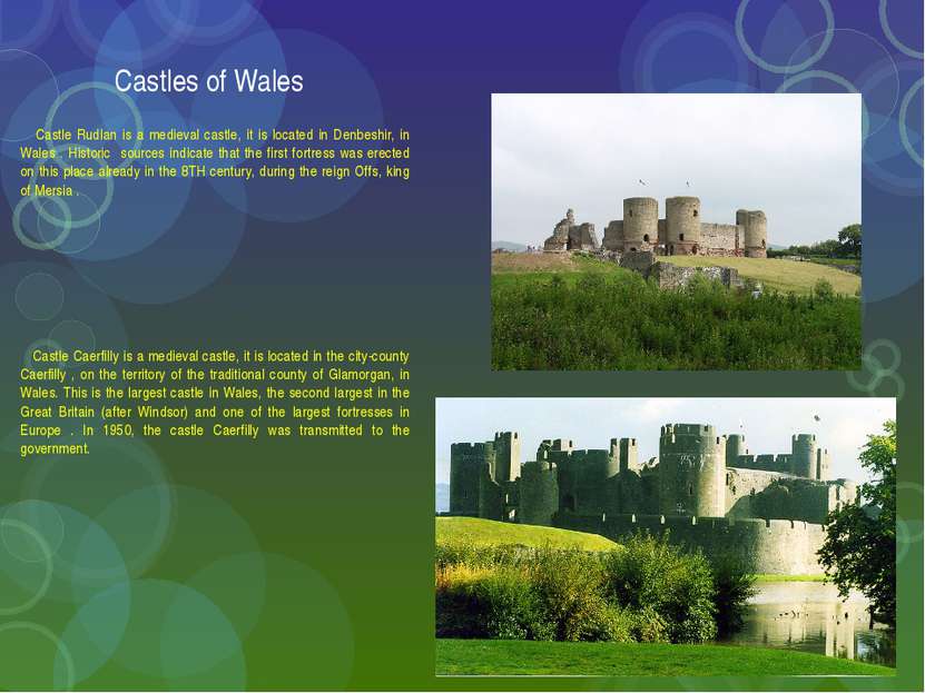 Castles of Wales Castle Rudlan is a medieval castle, it is located in Denbesh...