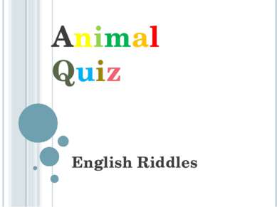 Animal Quiz English Riddles