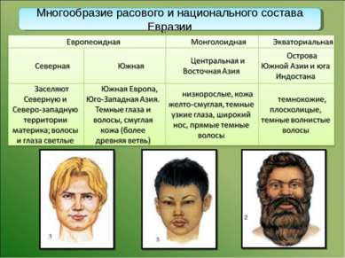 Многообразие расового и национального состава Евразии