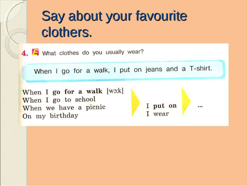Say about your favourite clothers.