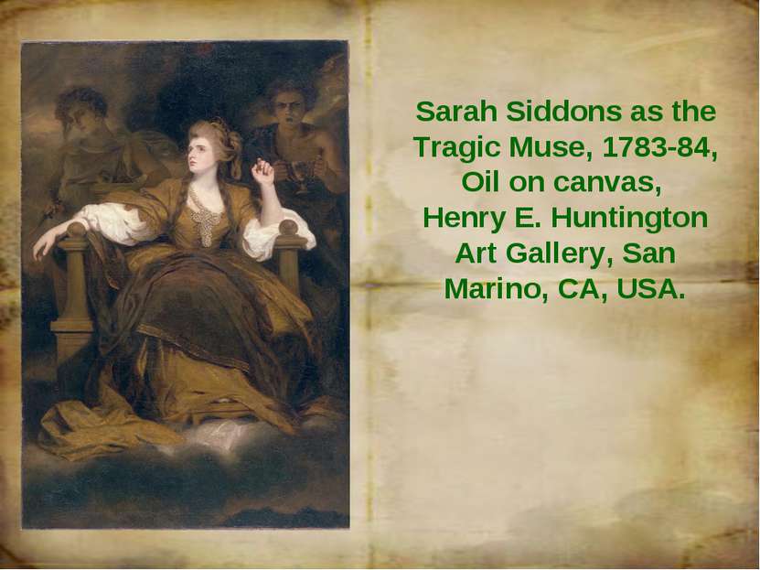 Sarah Siddons as the Tragic Muse, 1783-84, Oil on canvas, Henry E. Huntington...