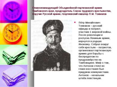 Главнокомандующий Объединённой партизанской армии Тамбовского края, председат...