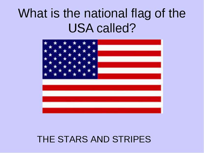 What is the national flag of the USA called? THE STARS AND STRIPES