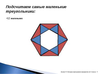 Подсчитаем самые маленькие треугольники: 12 маленьких * Босова Л.Л. Методика ...
