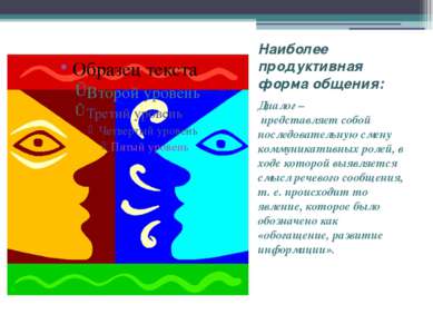 Наиболее продуктивная форма общения: Диалог – представляет собой последовател...