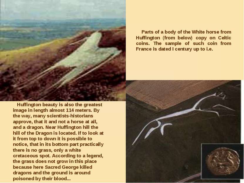 Parts of a body of the White horse from Huffington (from below) copy on Celti...