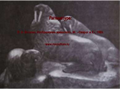 Литература: В. А. Ватагин. Изображение животного, М.: «Сварог и К», 1999. www...