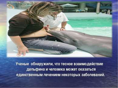 Ученые обнаружили, что тесное взаимодействие дельфина и человека может оказат...