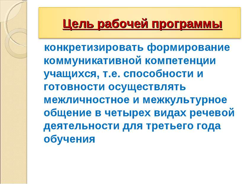 конкретизировать формирование коммуникативной компетенции учащихся, т.е. спос...