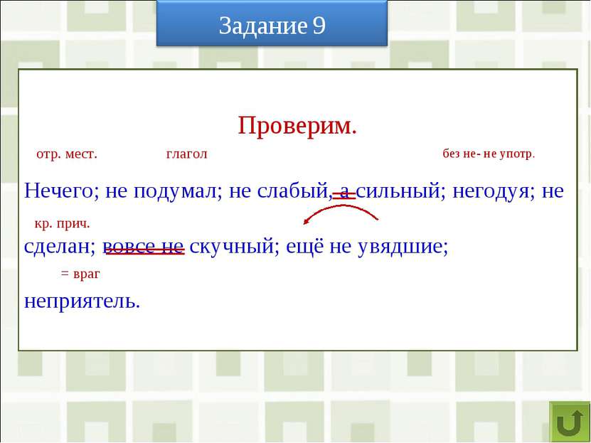 Расскажите о правописании НЕ с различными частями речи. Вставьте пропущенные ...