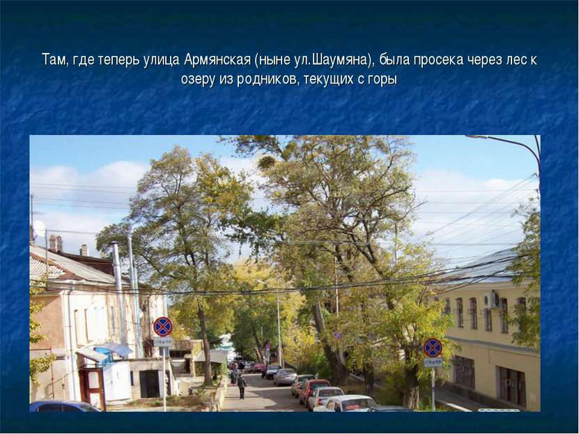 Там, где теперь улица Армянская (ныне ул.Шаумяна), была просека через лес к о...