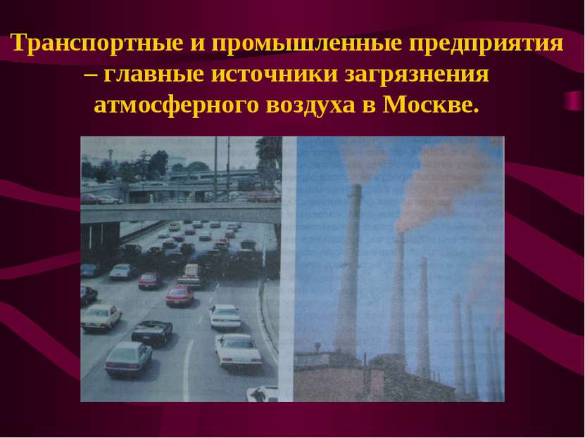 Транспортные и промышленные предприятия – главные источники загрязнения атмос...