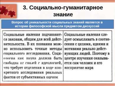 3. Социально-гуманитарное знание Вопрос об уникальности социальных знаний явл...