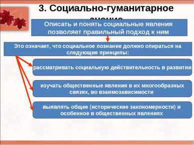 3. Социально-гуманитарное знание Описать и понять социальные явления позволяе...