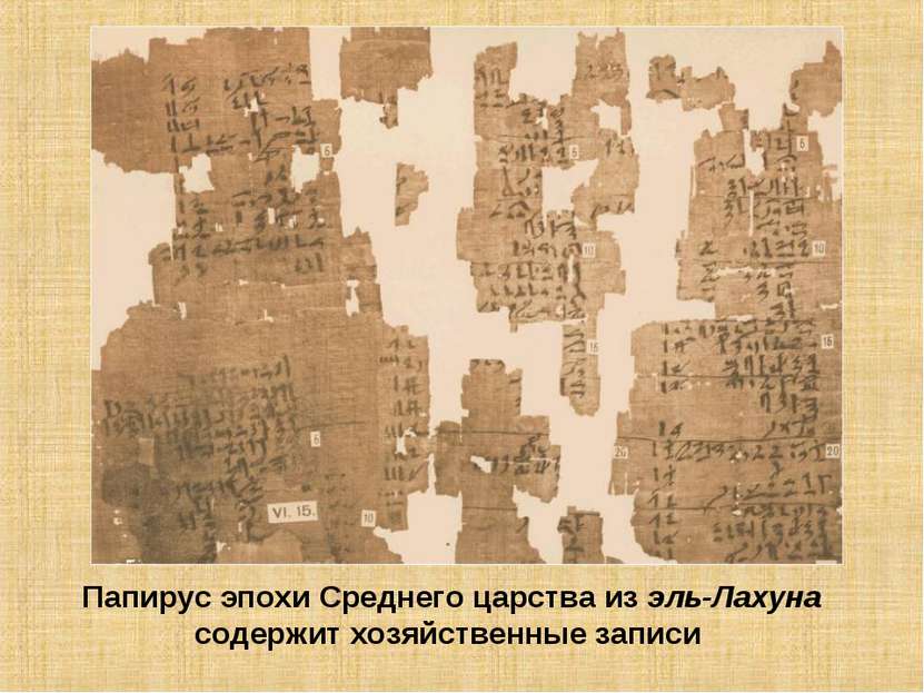 Папирус эпохи Среднего царства из эль-Лахуна содержит хозяйственные записи