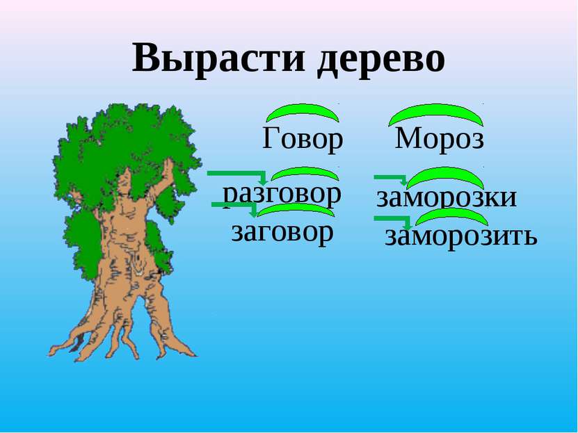 Вырасти дерево Говор разговор заговор заморозки заморозить Мороз