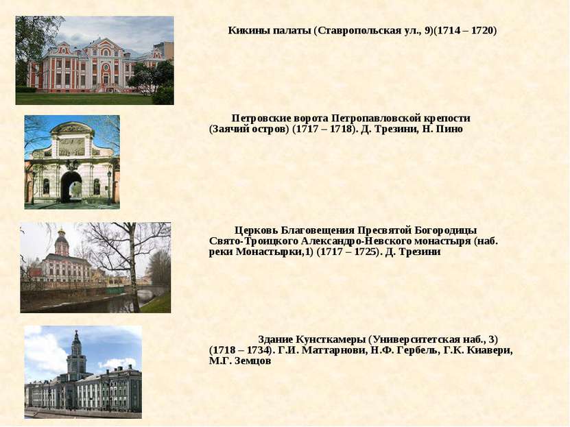        Кикины палаты (Ставропольская ул., 9)(1714 – 1720)                 Пет...