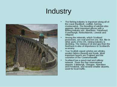 Industry The fishing industry is important along all of the coast (haddock, c...