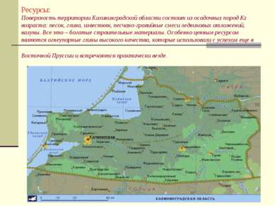 Ресурсы: Поверхность территории Калининградской области состоит из осадочных ...