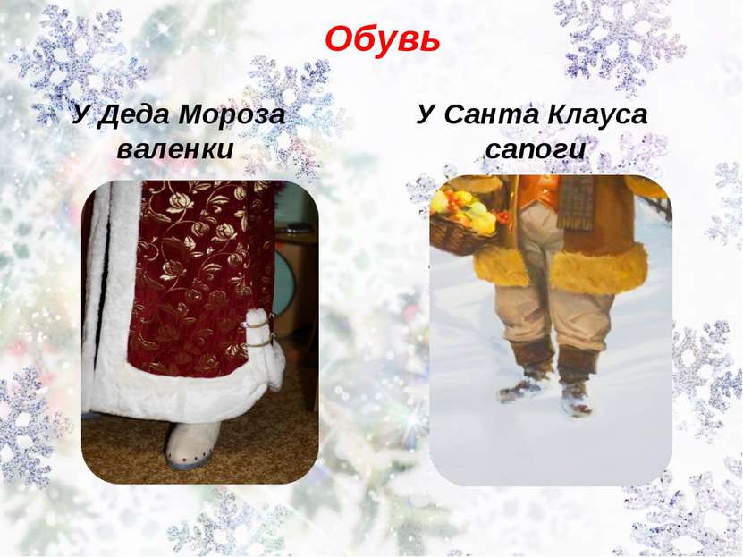 Обувь У Деда Мороза валенки У Санта Клауса сапоги