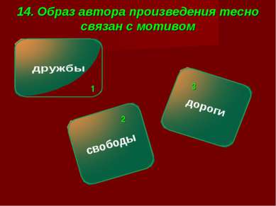 14. Образ автора произведения тесно связан с мотивом 1 1 2 3