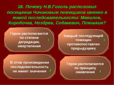 18. Почему Н.В.Гоголь расположил посещение Чичиковым помещиков именно в такой...