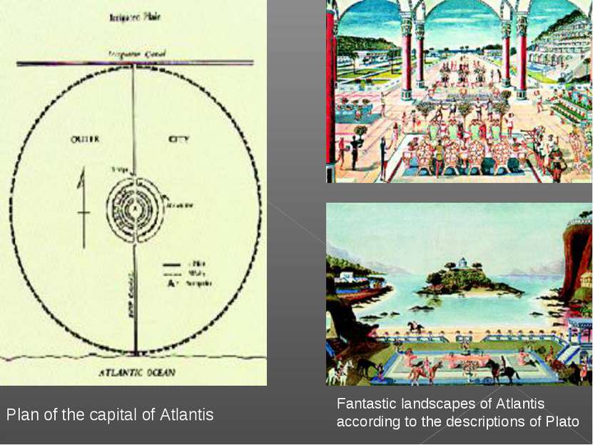 Fantastic landscapes of Atlantis according to the descriptions of Plato Plan ...