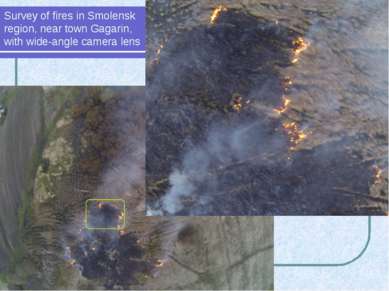Survey of fires in Smolensk region, near town Gagarin, with wide-angle camera...