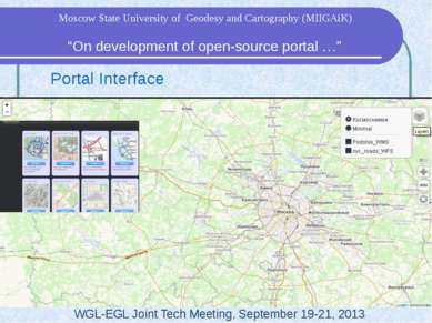 Portal Interface WGL-EGL Joint Tech Meeting, September 19-21, 2013 “On develo...