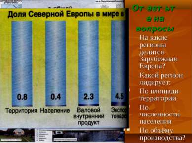 Ответьте на вопросы На какие регионы делится Зарубежная Европа? Какой регион ...