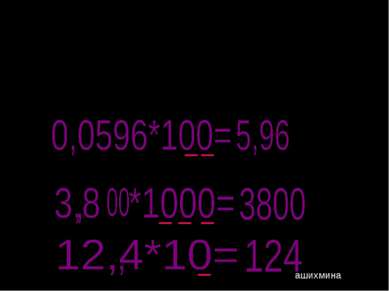 Чтобы умножить десятичную дробь на 10, 100, 1000 и т.д., надо… ашихмина