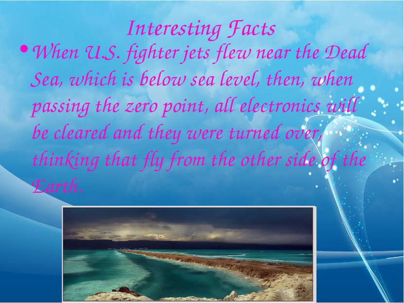Interesting Facts When U.S. fighter jets flew near the Dead Sea, which is bel...