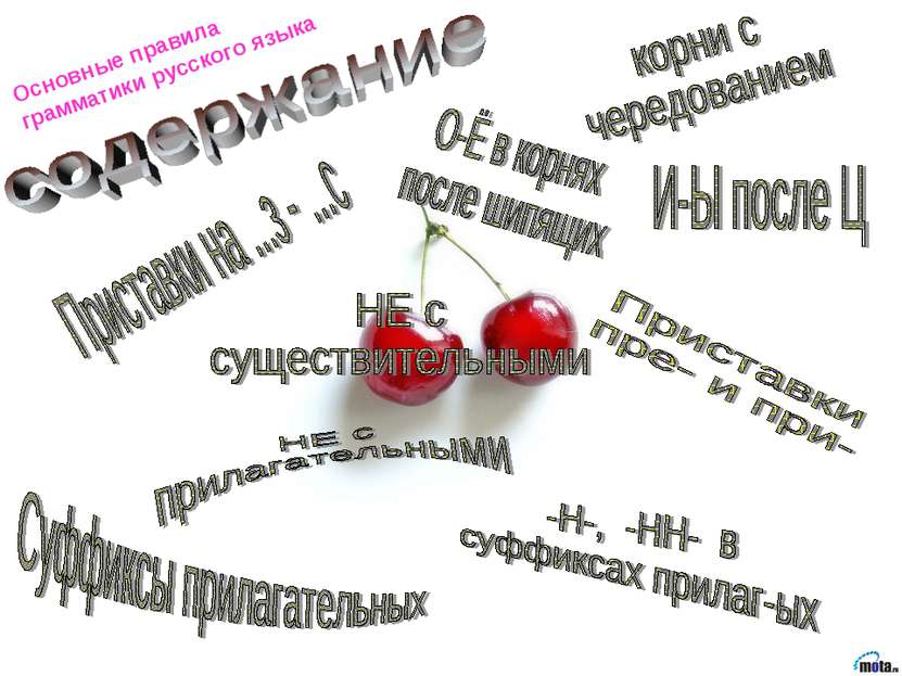 Основные правила грамматики русского языка