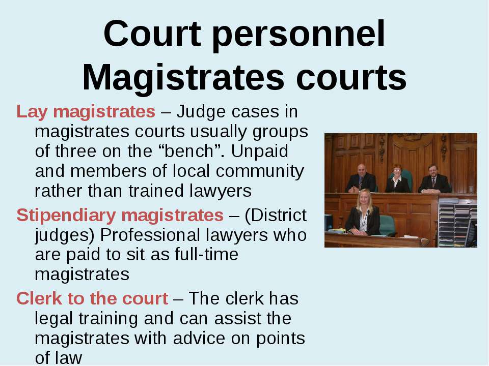 What Is A Lay Magistrate