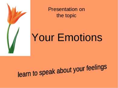 Your Emotions Presentation on the topic