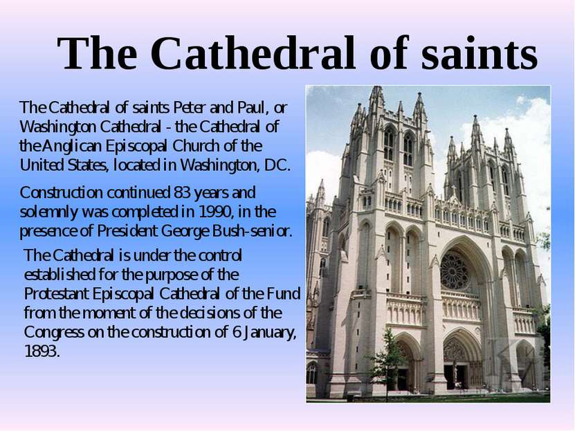 The Cathedral of saints The Cathedral of saints Peter and Paul, or Washington...