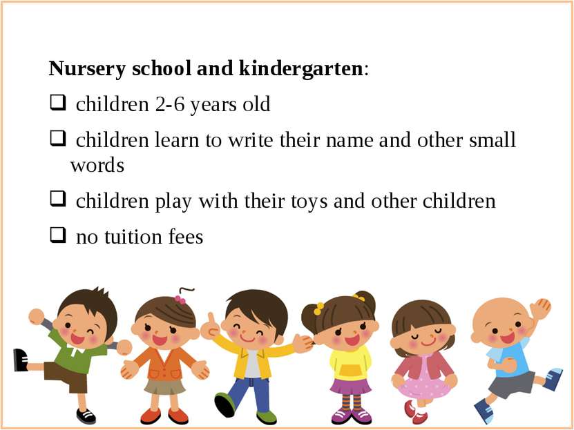 Nursery school and kindergarten: children 2-6 years old children learn to wri...