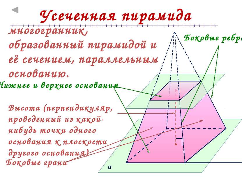 Теорема о площади боковой поверхности правильной усеченной пирамиды Площадь б...
