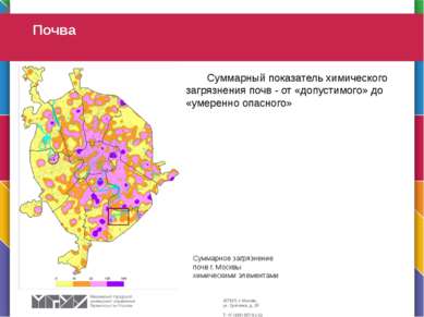 Почва Суммарное загрязнение почв г. Москвы химическими элементами Суммарный п...