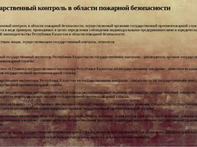 Государственный контроль в области пожарной безопасности Государственный конт...