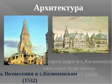 Дворец царя в с.Коломенском - «восьмое чудо света» (1667-1668) Церковь Вознес...